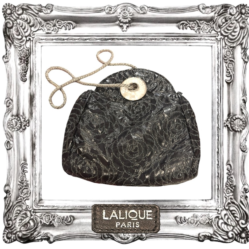 Lalique Embellished Lurex Camellia Evening Bag New